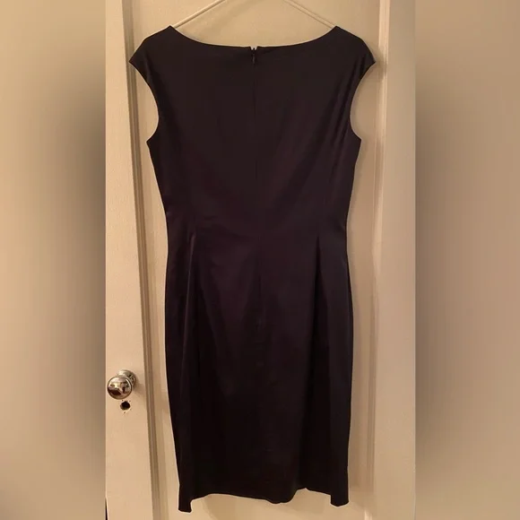 Lauren by Ralph Lauren Navy satin cocktail dress size 8 - Picture 4 of 4